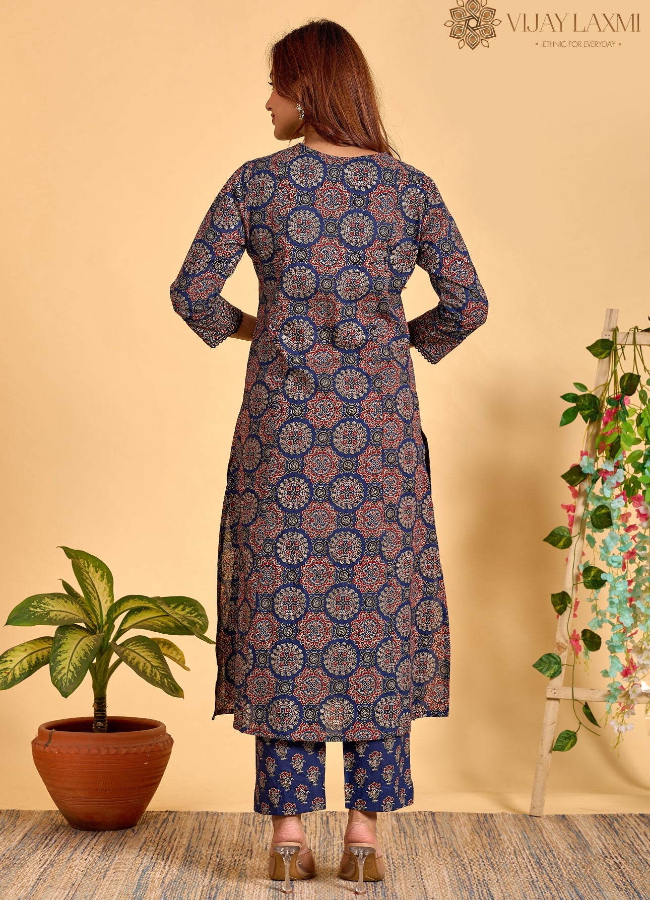 Ajrakh Printed Cotton Suit For Women