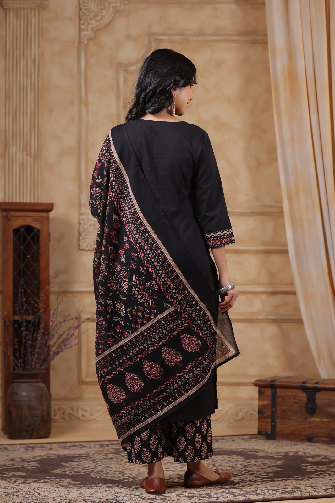 Ajrakh Printed Cotton Suit For Women