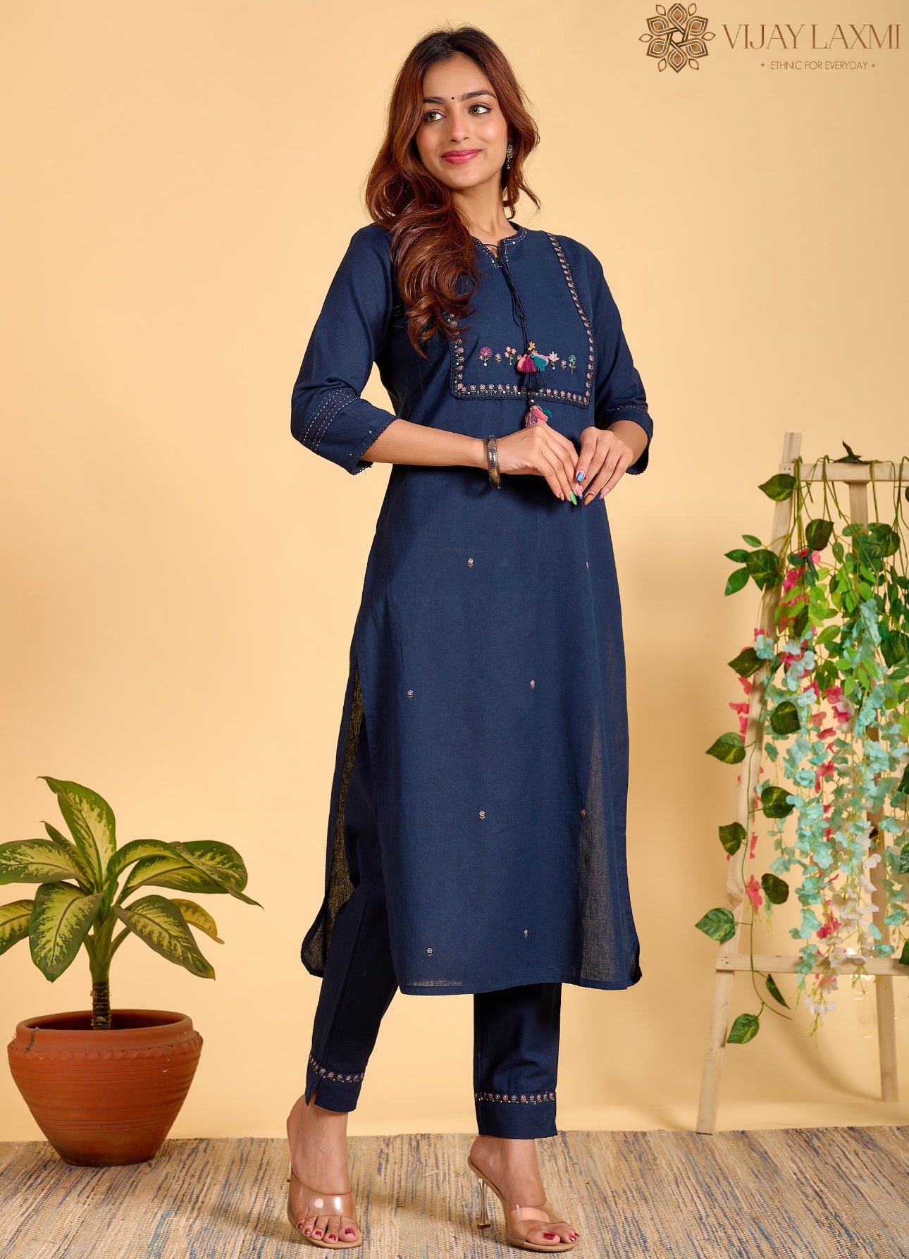 Blue Mul Mul cotton Suit