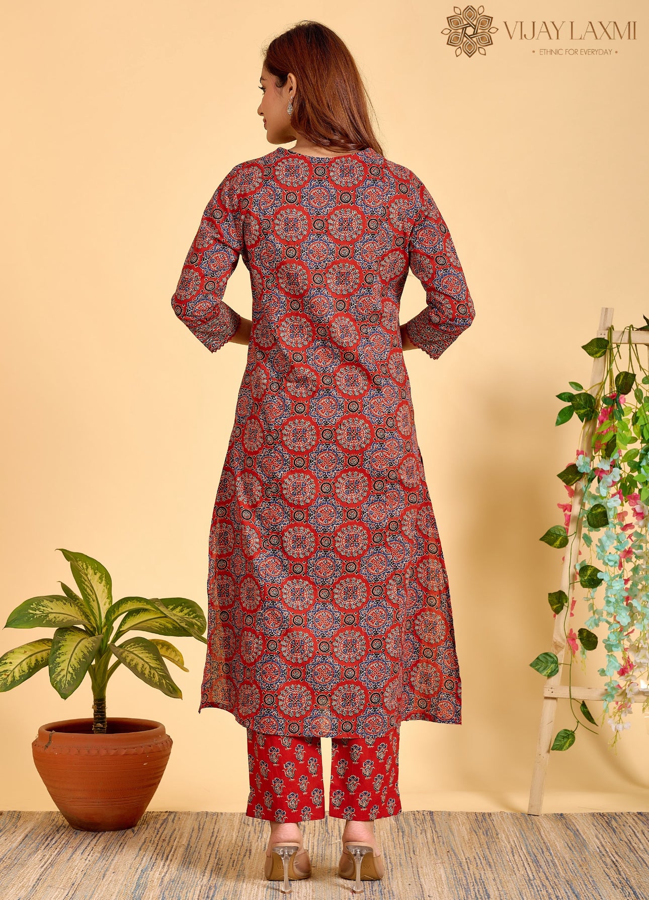 Ajrakh Printed Cotton Suit For Women