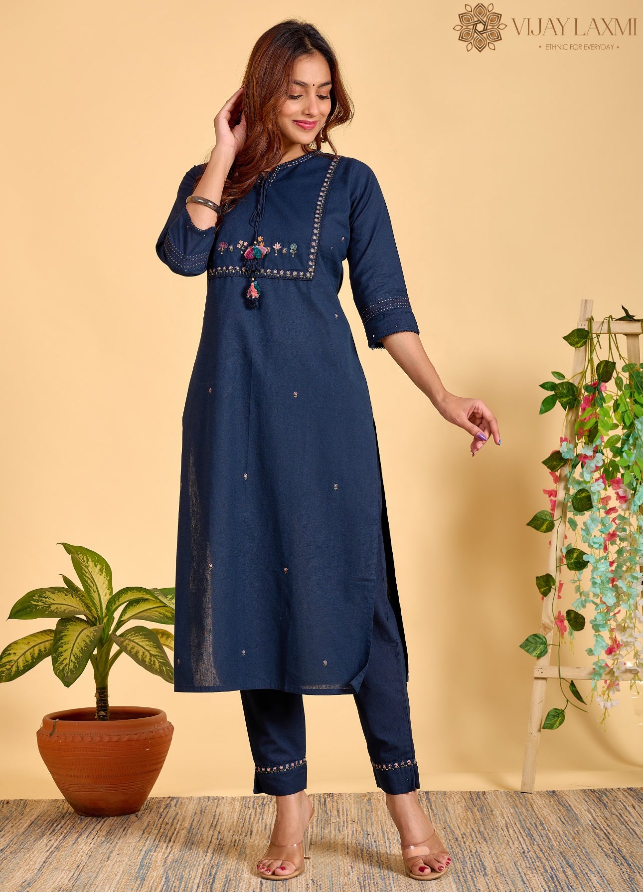 Blue Mul Mul cotton Suit