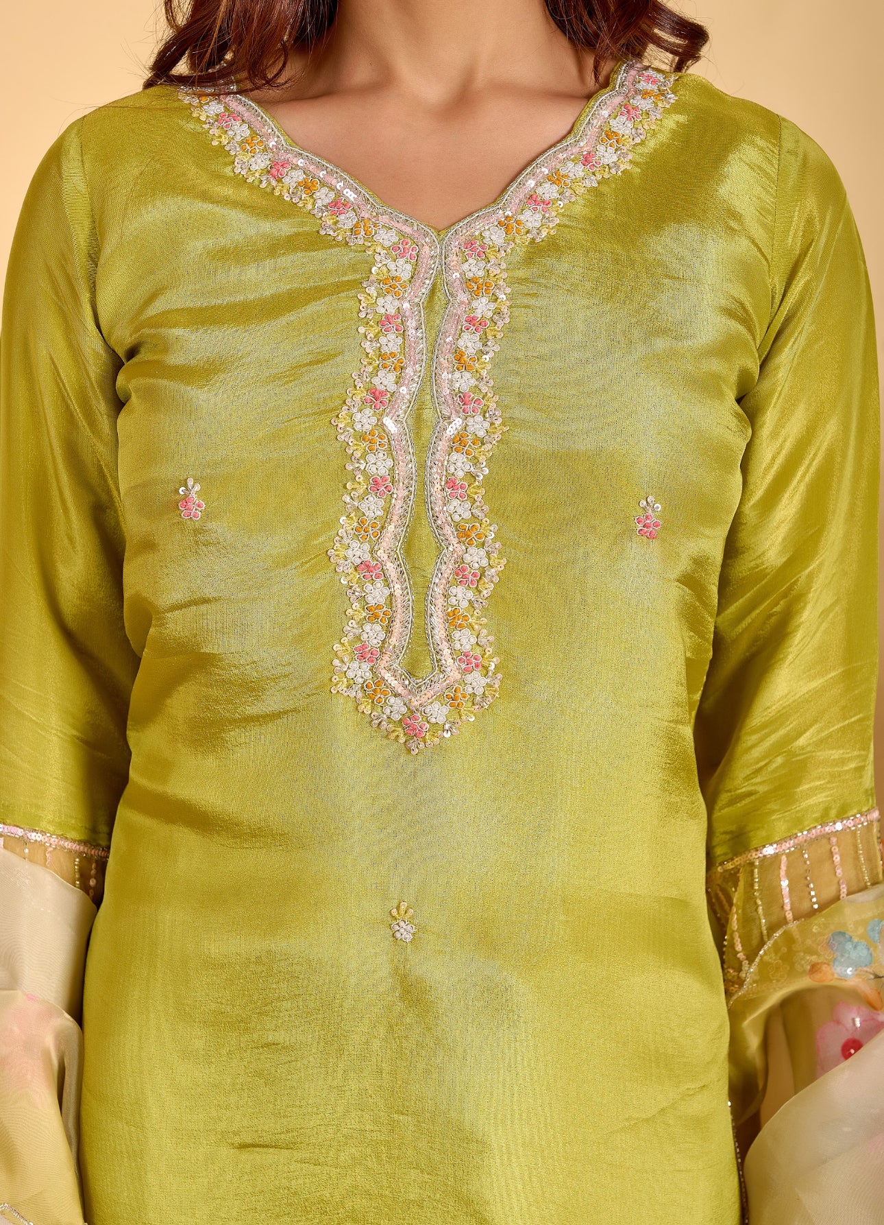 Modal Shimmer Silk Suit