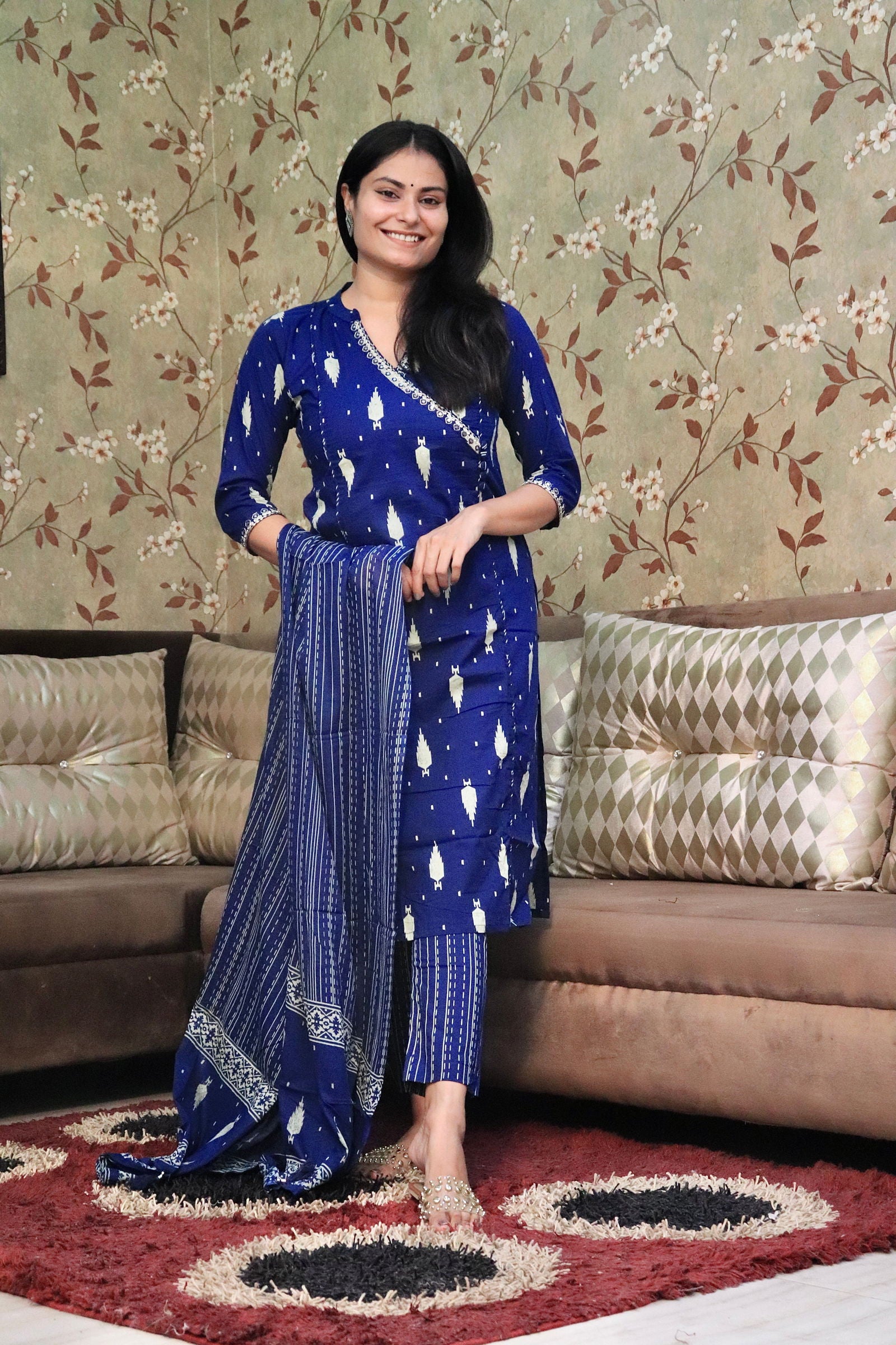 Angrakha Cotton Suit For Women - Vijay Laxmi