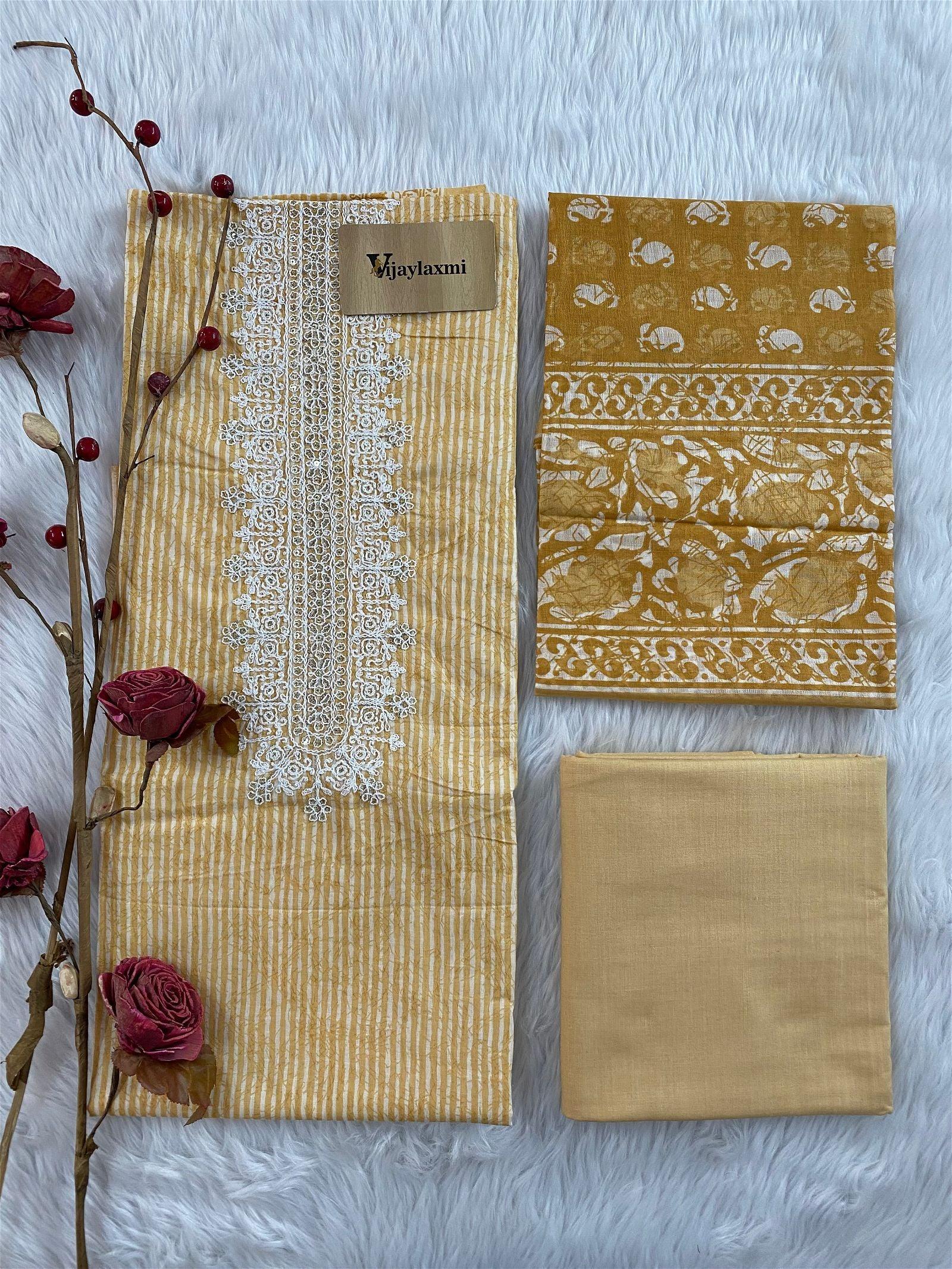 COTTON UNSTITCHED SUIT - Vijay Laxmi