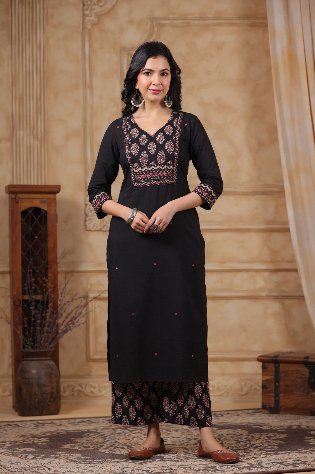 Ajrakh Printed Cotton Suit For Women