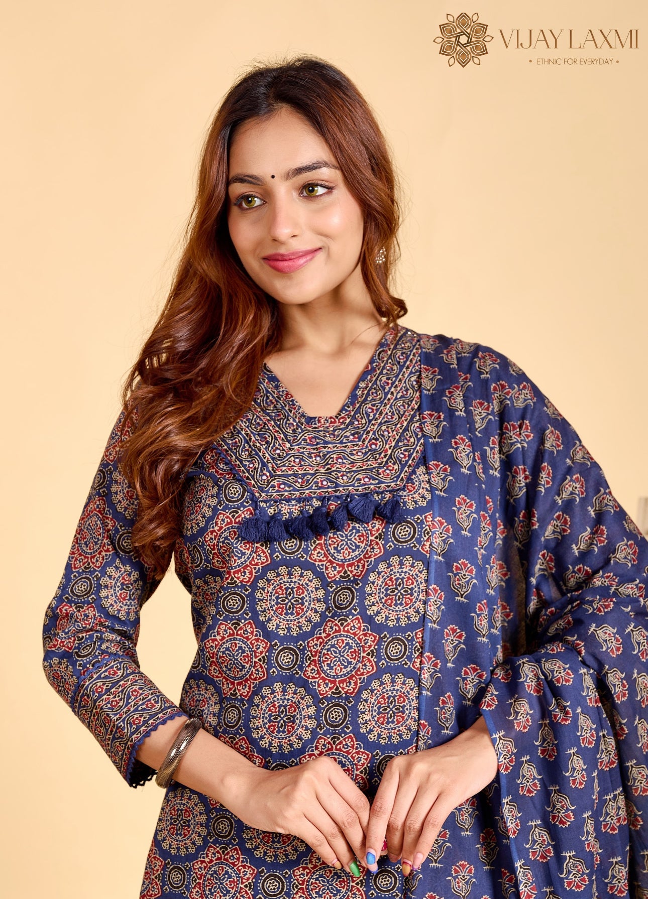 Ajrakh Printed Cotton Suit For Women