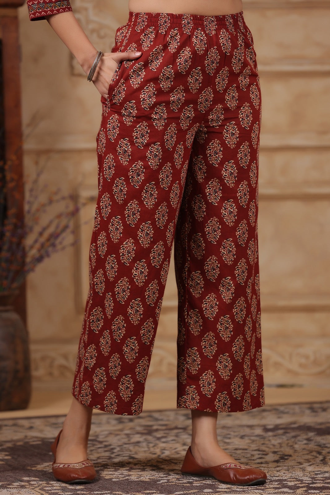 Ajrakh Printed Cotton Suit For Women