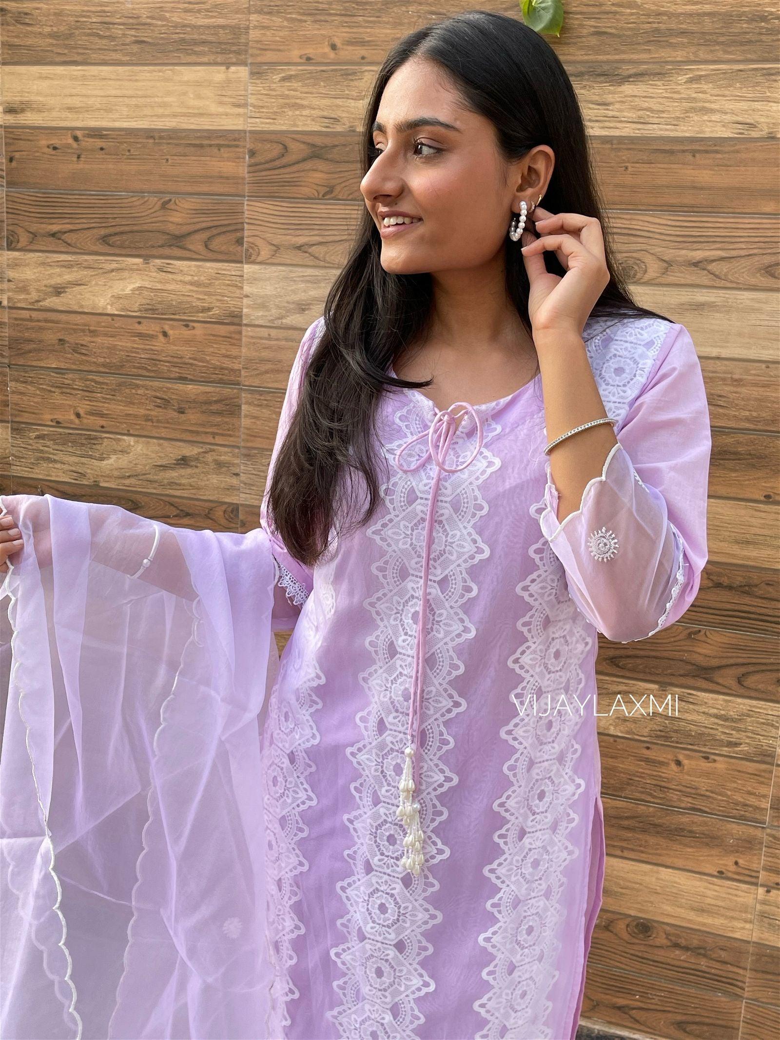 LILAC Organza Suit - Vijay Laxmi